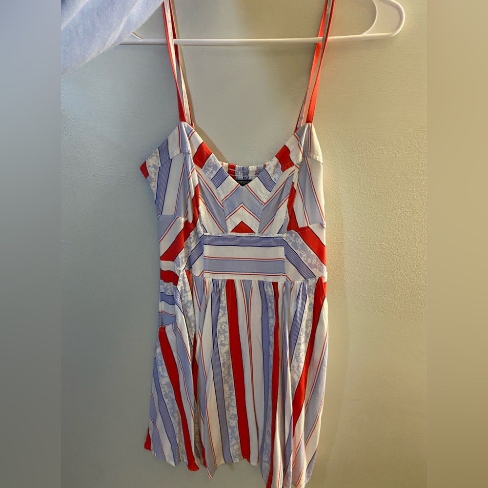 Express Red and Blue Striped mini Dress XS
